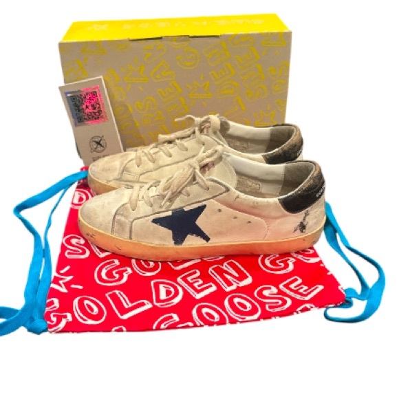 Authentic Golden Goose kids boys designer star leather sneakers sz 3 Euro 34